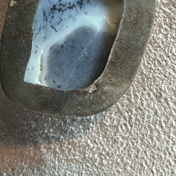 Sterling Silver 925 Dendrite and Black Cabochons Stone Necklace - Picture 5 of 5